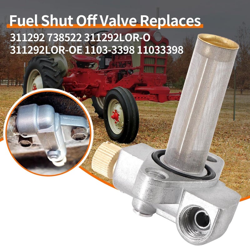 Tektall 311292 Fuel Tap Shut Off Valve for F-ord Tractors 501 600 601 700 800 801 900 901 2000 4000 Series 4 Cyl 311292 738522 11033398 with Upgraded Anti-Leak O-Ring - Image 2